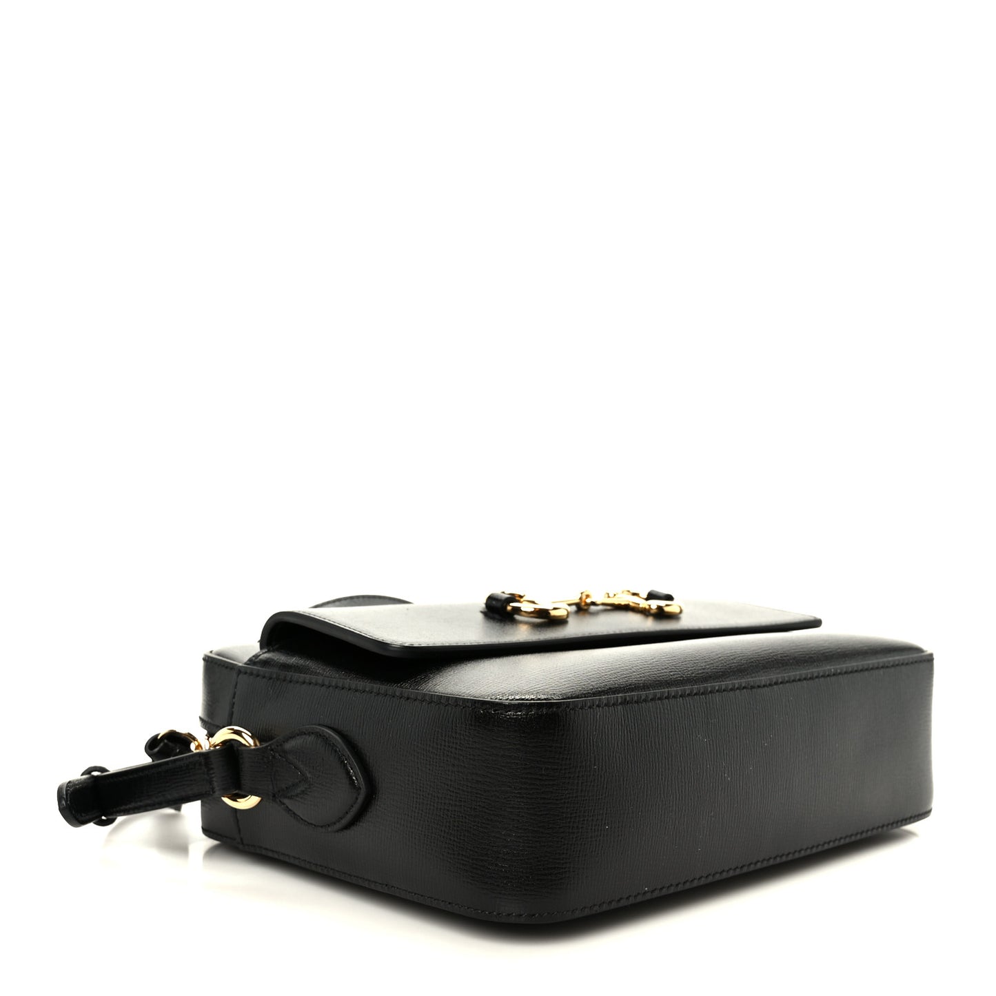Textured Calfskin Small Horsebit 1955 Shoulder Bag Black