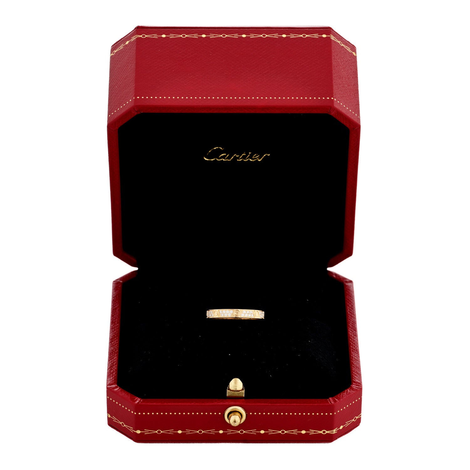Cartier 18K Yellow Gold Diamond 2.6mm LOVE Paved Band Ring 47 4 5 of 5