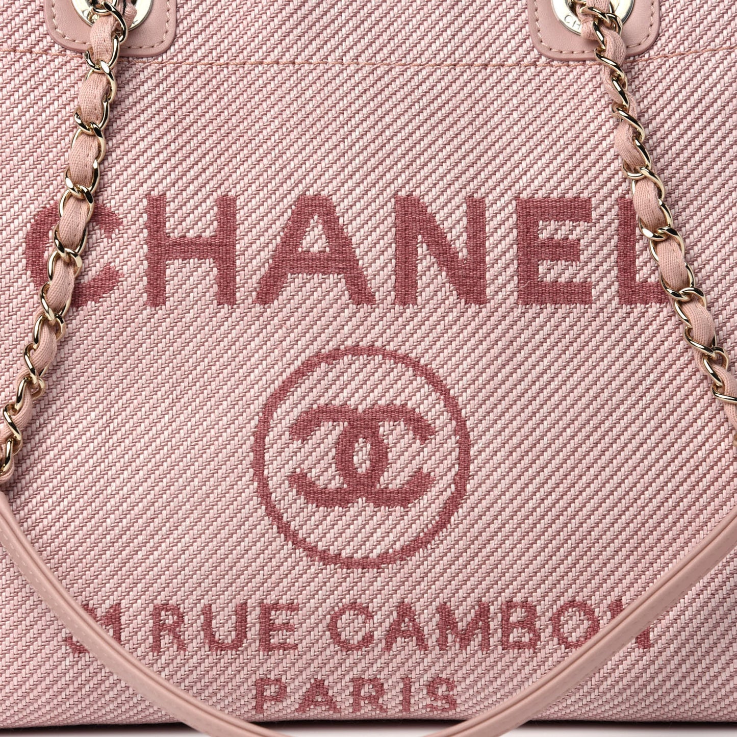 Mixed Fibers Calfskin Small Deauville Tote Rose Pink