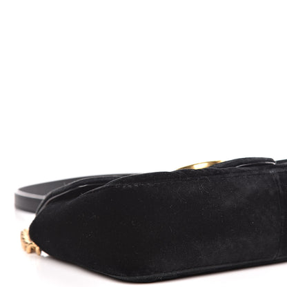 Gucci Velvet Matelasse Mini GG Marmont Shoulder Bag Black 9 of 11