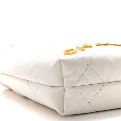 Chanel Shiny Calfskin Quilted Mini Chanel 22 White 9 of 10