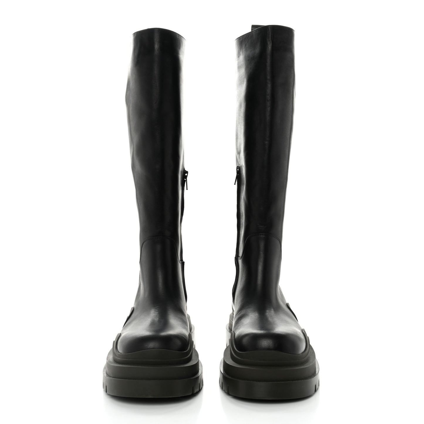 Calfskin The Tire High Boots 39 Black Camping