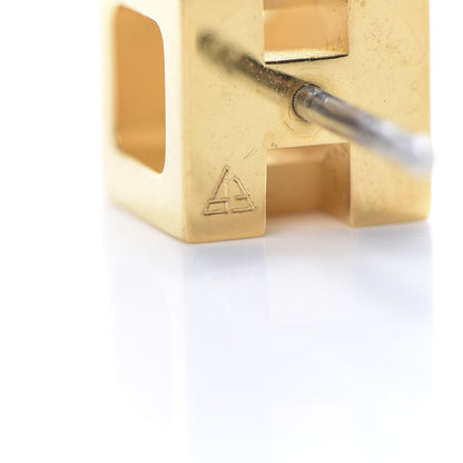 Hermes Gold Lacquered Cage d'H Earrings Rouge H 4 of 5