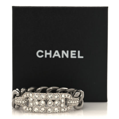 Chanel Crystal Chain Link CC Bracelet Ruthenium 5 of 5