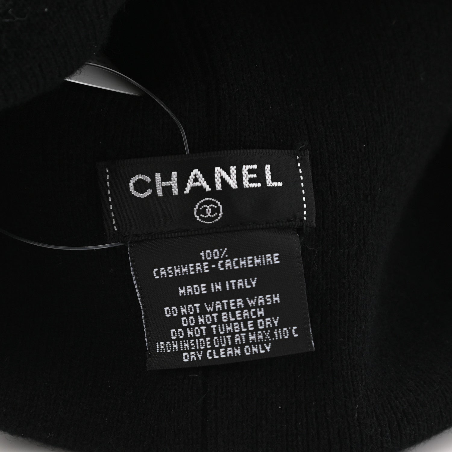 Chanel Cashmere CC Beanie Hat Black 4 of 5