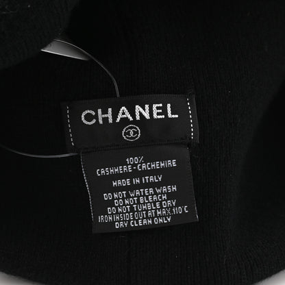 Chanel Cashmere CC Beanie Hat Black 4 of 5