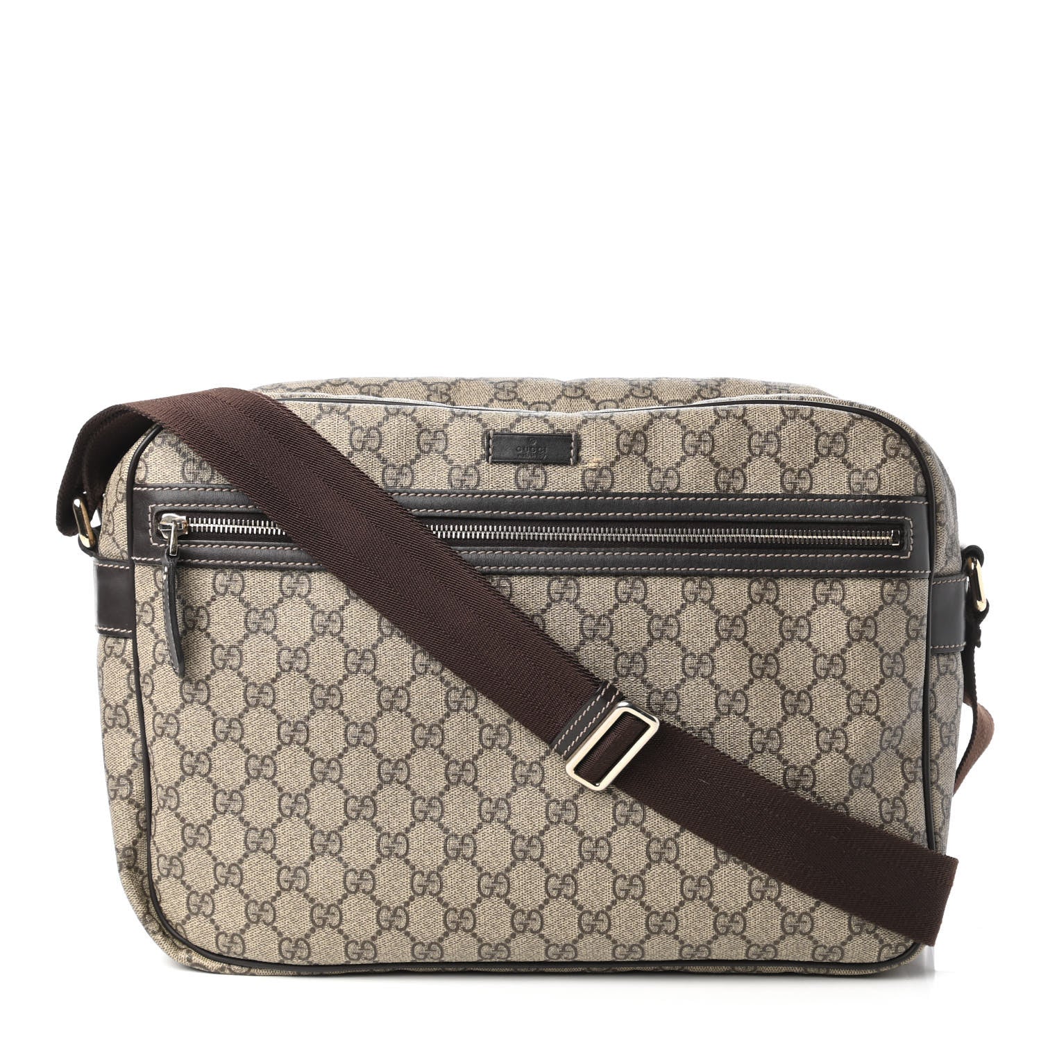 Gucci GG Plus Monogram Large Messenger Bag Dark Brown 1 of 11