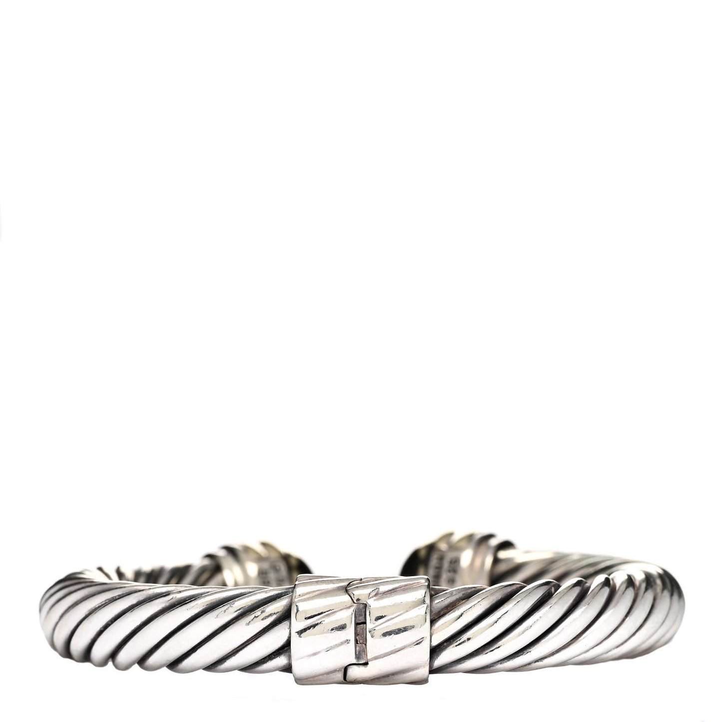Sterling Silver 14K Yellow Gold 10mm Cable Classics Bracelet