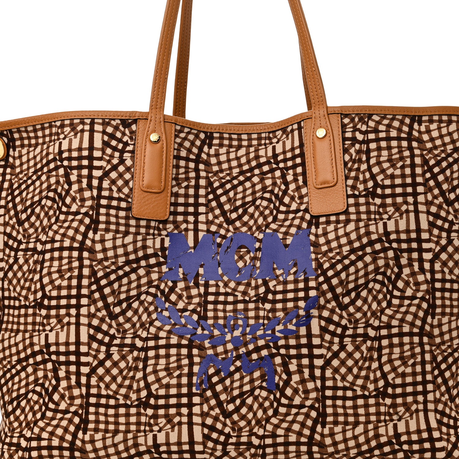 MCM Visetos Large Liz Reversible Shopper Tote Cognac 11 of 16