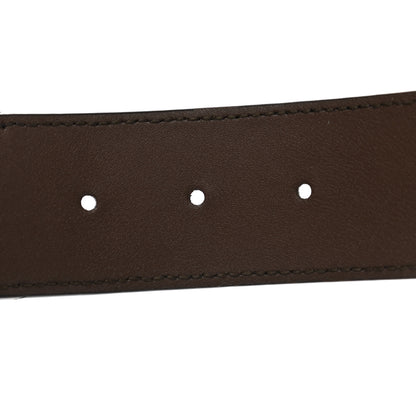 Gucci Monogram Jumbo GG Textured Dollar Calfskin Double G 40mm Belt 95 38 Camel Ebony 4 of 5