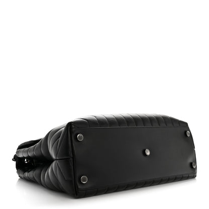 Saint Laurent Calfskin Y Quilted Monogram Large Loulou Chain Satchel Black 4 of 17