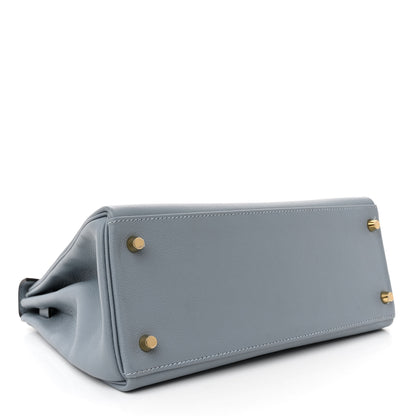 Hermes Evercolor Kelly Retourne 28 Bleu Lin 4 of 13