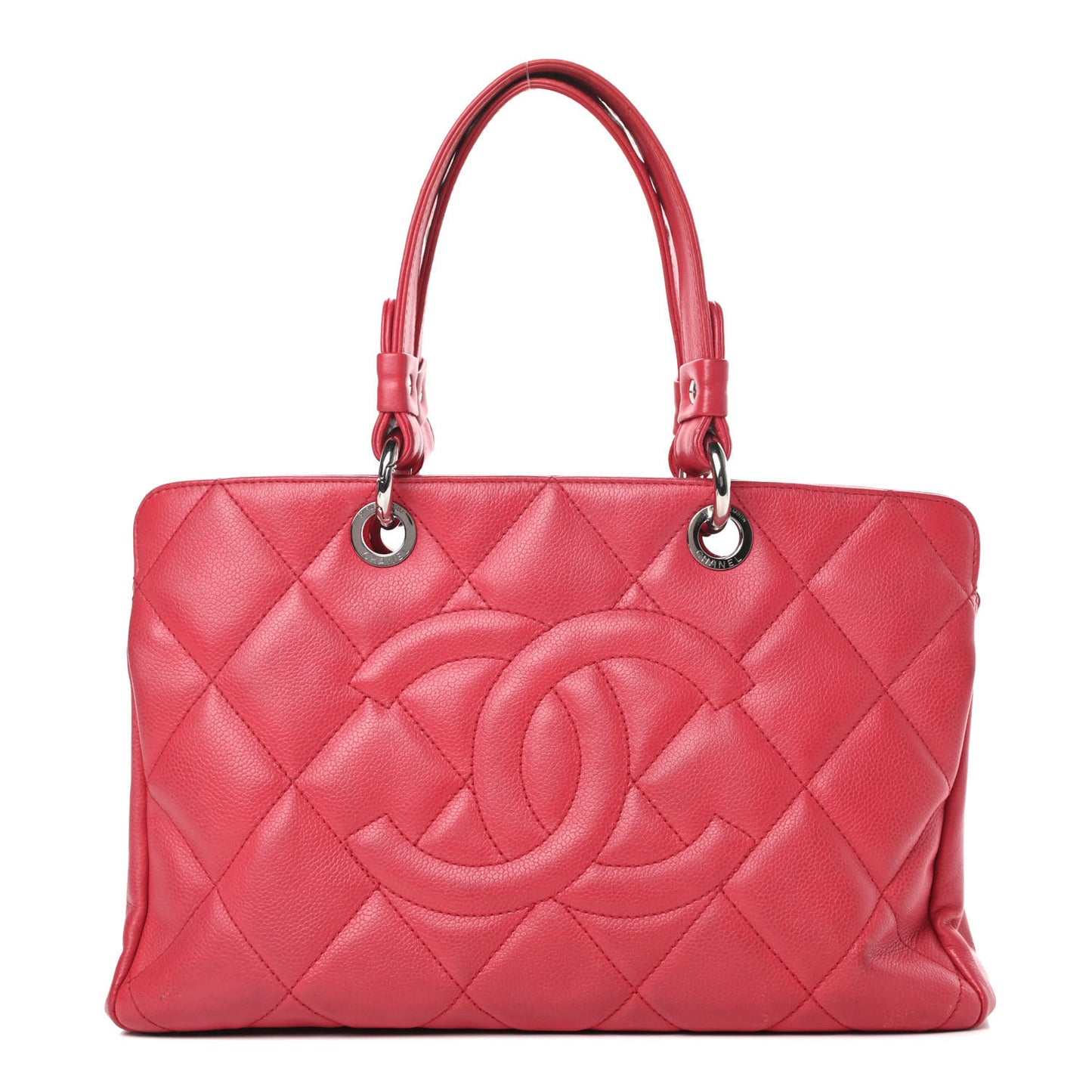 Soft Caviar Quilted CC Timeless Tote Fuchsia