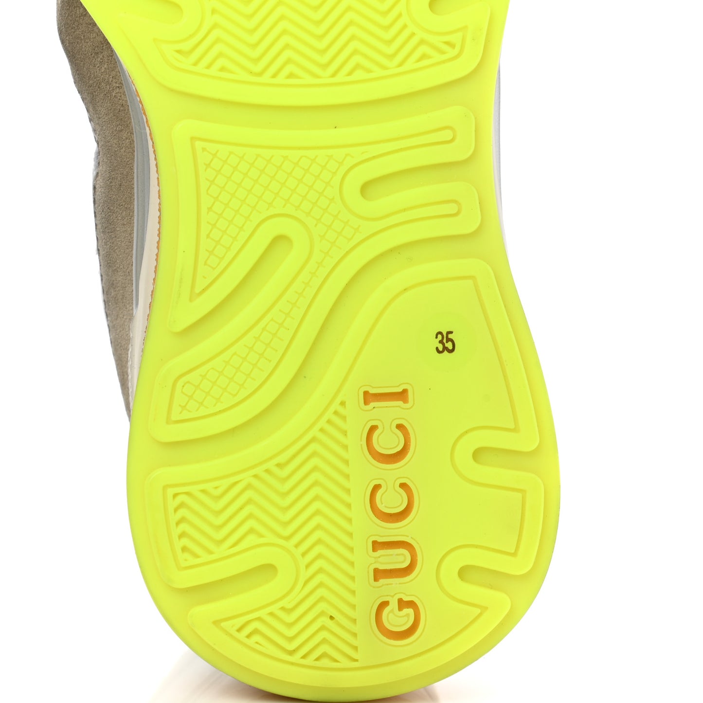 Metallic Calfskin Suede Womens Ultrapace Sneakers 35 Silver Oatmeal