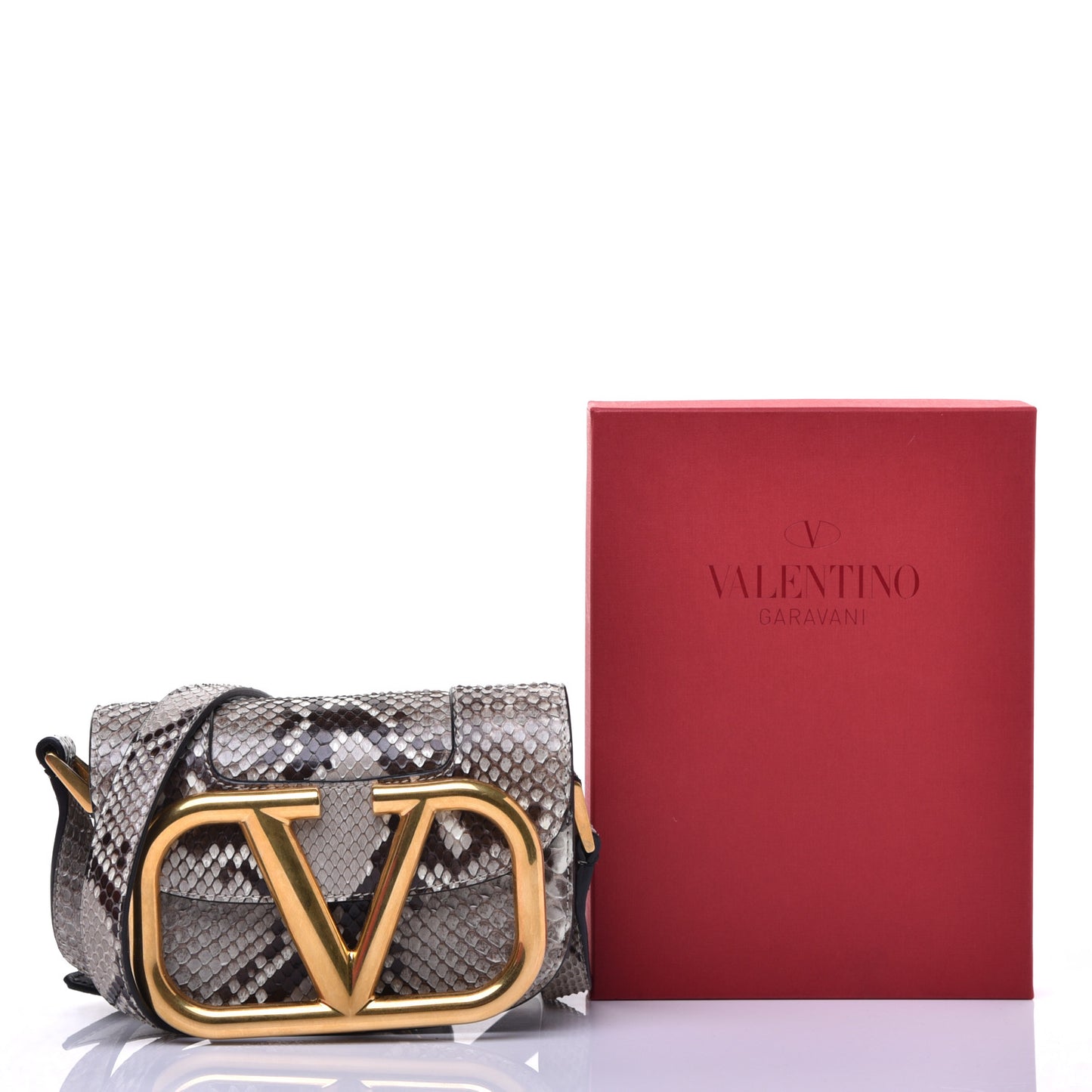 Snakeskin Small Supervee Crossbody Bag