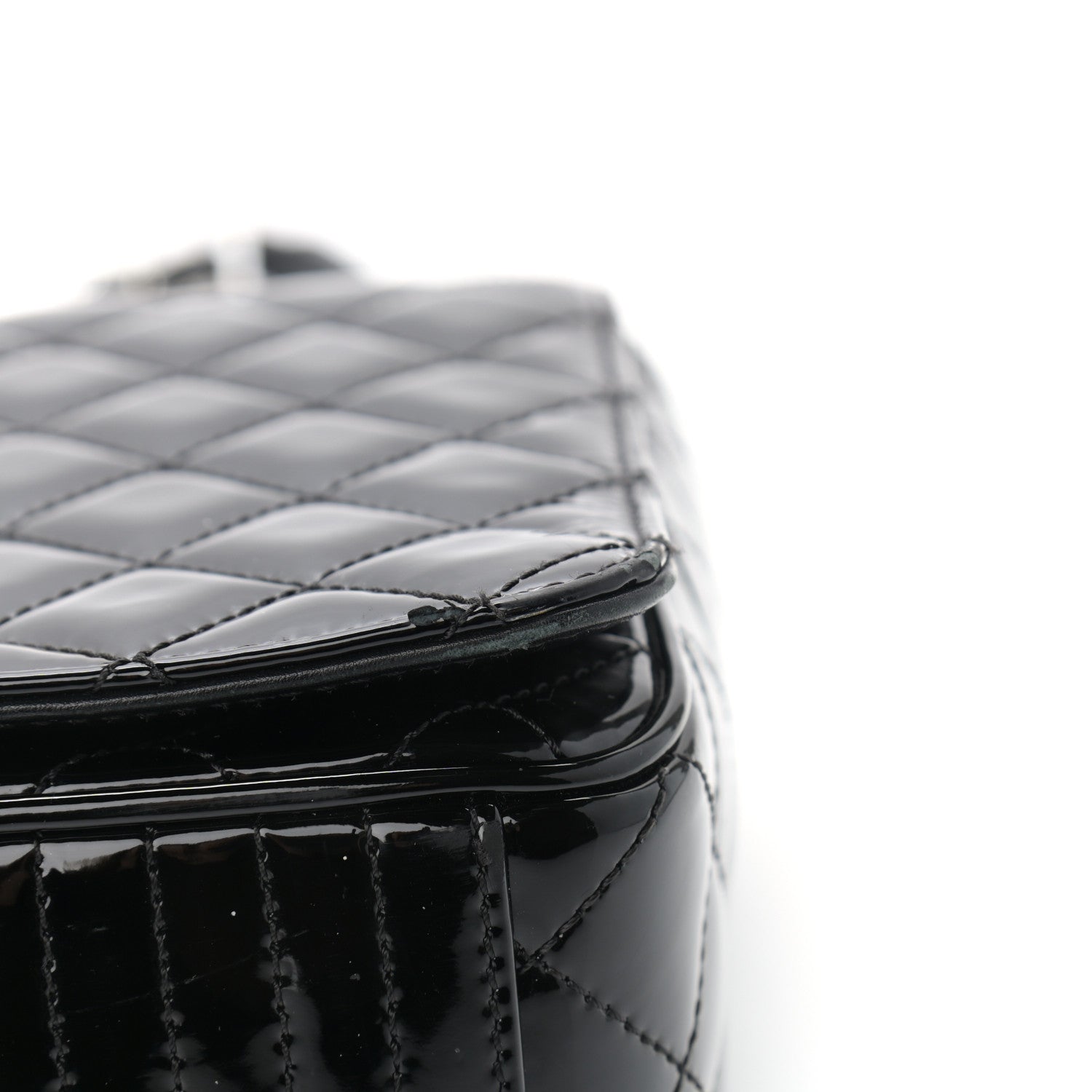 Chanel Patent Diagonal Quilted Flap Black 11 of 14
