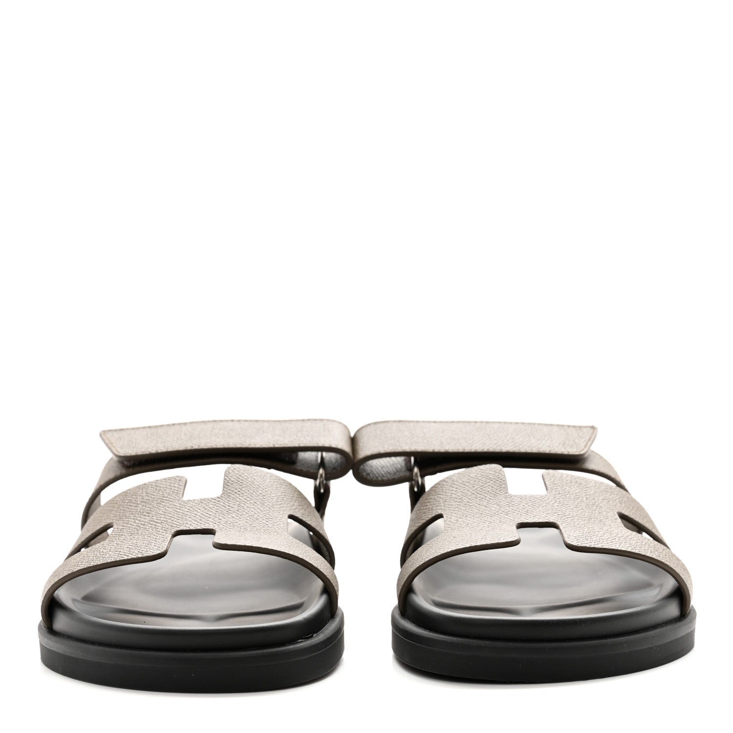 Hermes Epsom Womens Chypre Sandals 38 Etoupe 2 of 9