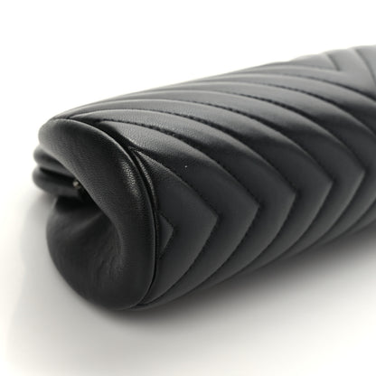 Chanel Lambskin Chevron Quilted Timeless Clutch Black 8 of 9