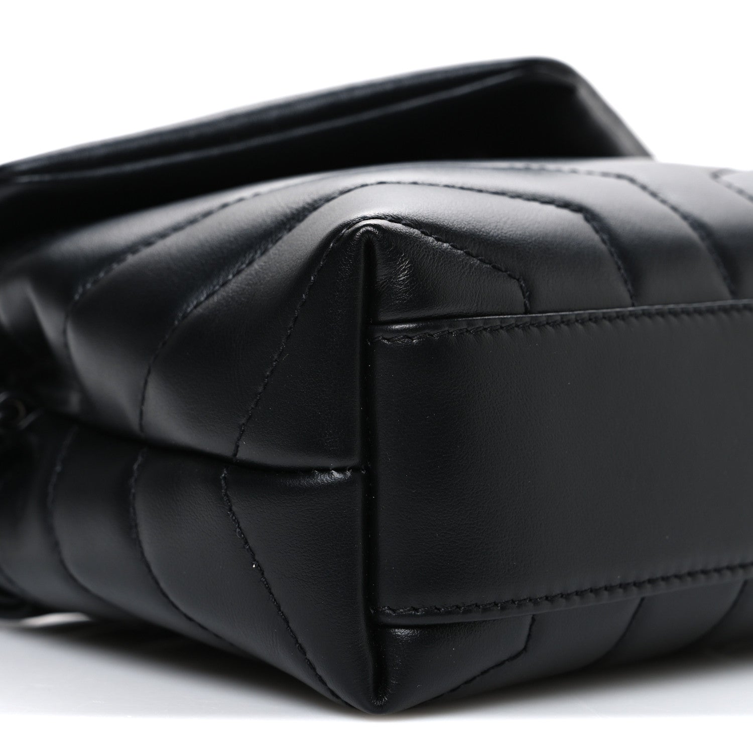 Saint Laurent Calfskin Y Quilted Monogram Monochrome Toy Loulou Crossbody Bag Black 9 of 10