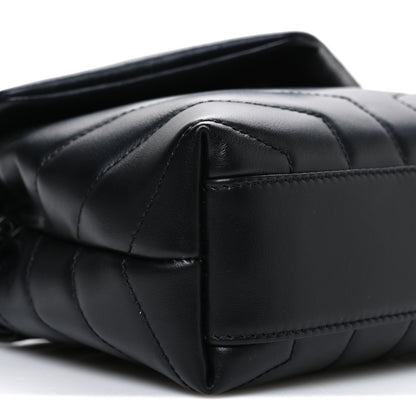 Saint Laurent Calfskin Y Quilted Monogram Monochrome Toy Loulou Crossbody Bag Black 9 of 10