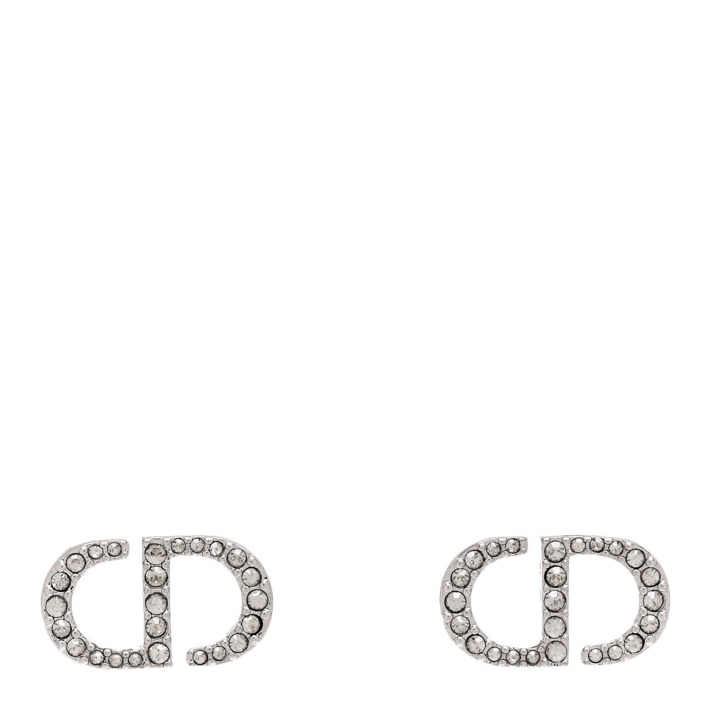 Crystal Petit CD Stud Earrings Silver
