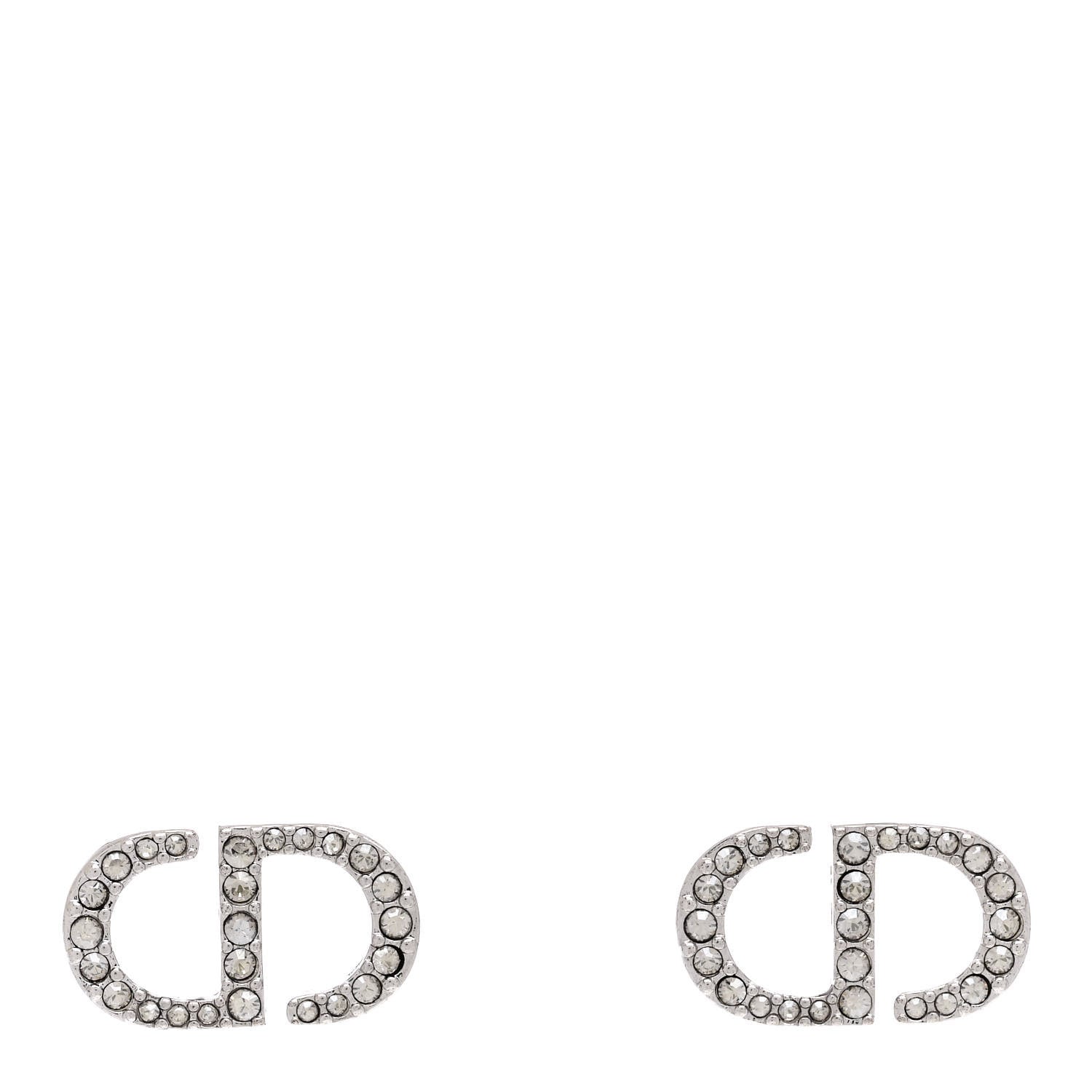 Christian Dior Crystal Petit CD Stud Earrings Silver 1 of 5