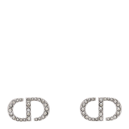 Christian Dior Crystal Petit CD Stud Earrings Silver 1 of 5