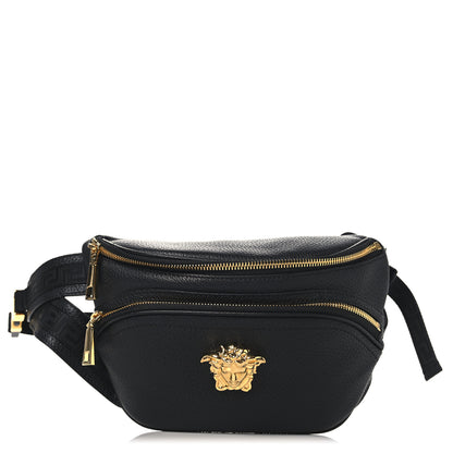 Versace Calfskin Double Zip Medusa Belt Bag Black 1 of 9