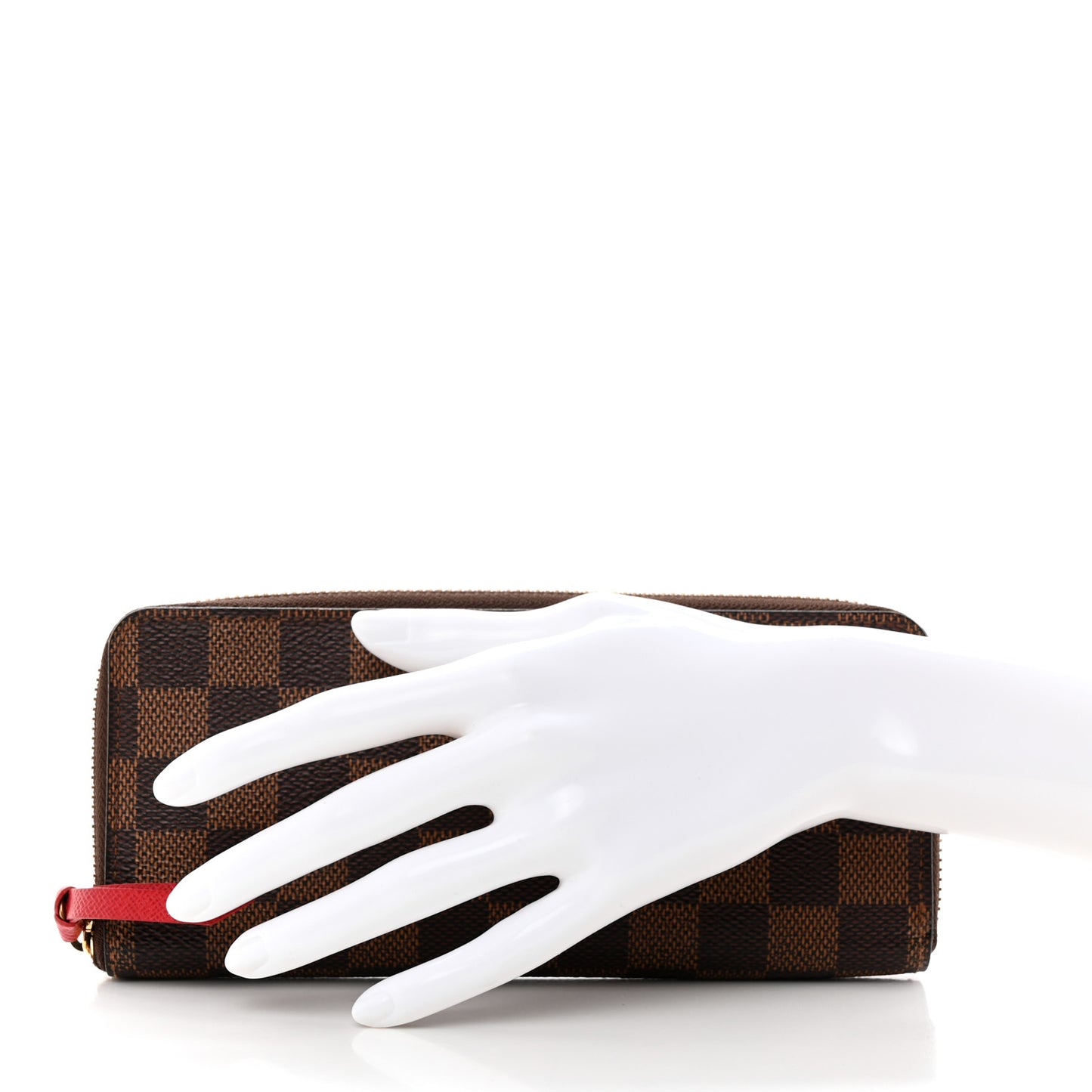 Damier Ebene Clemence Wallet Cherry