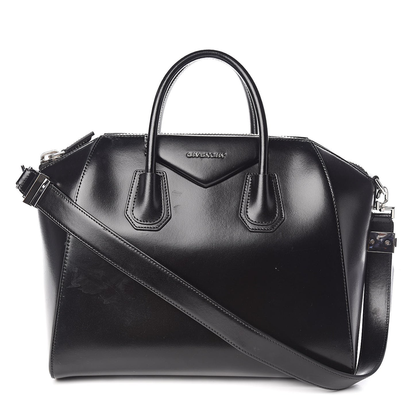 Shiny Lord Calfskin Medium Antigona Black