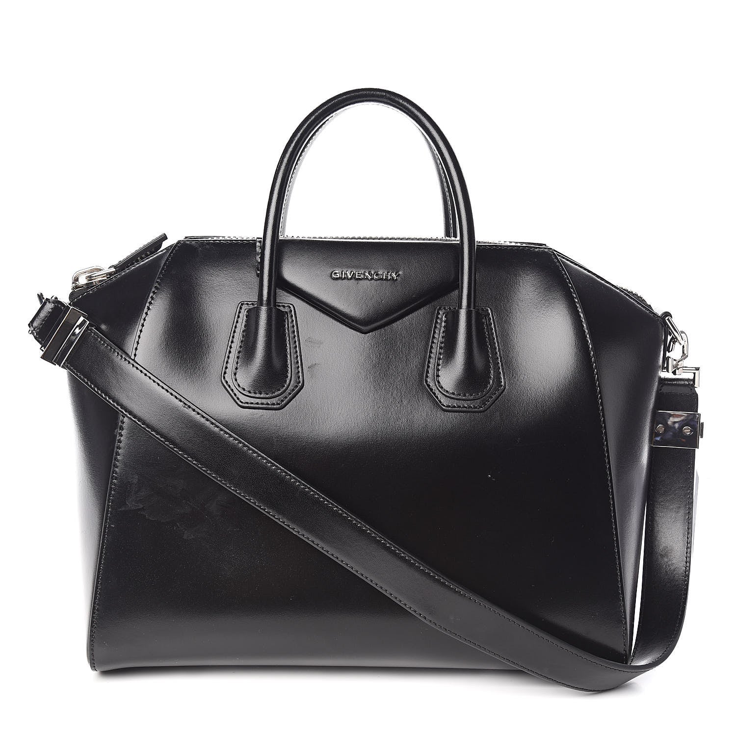 Givenchy Shiny Lord Calfskin Medium Antigona Black 1 of 10