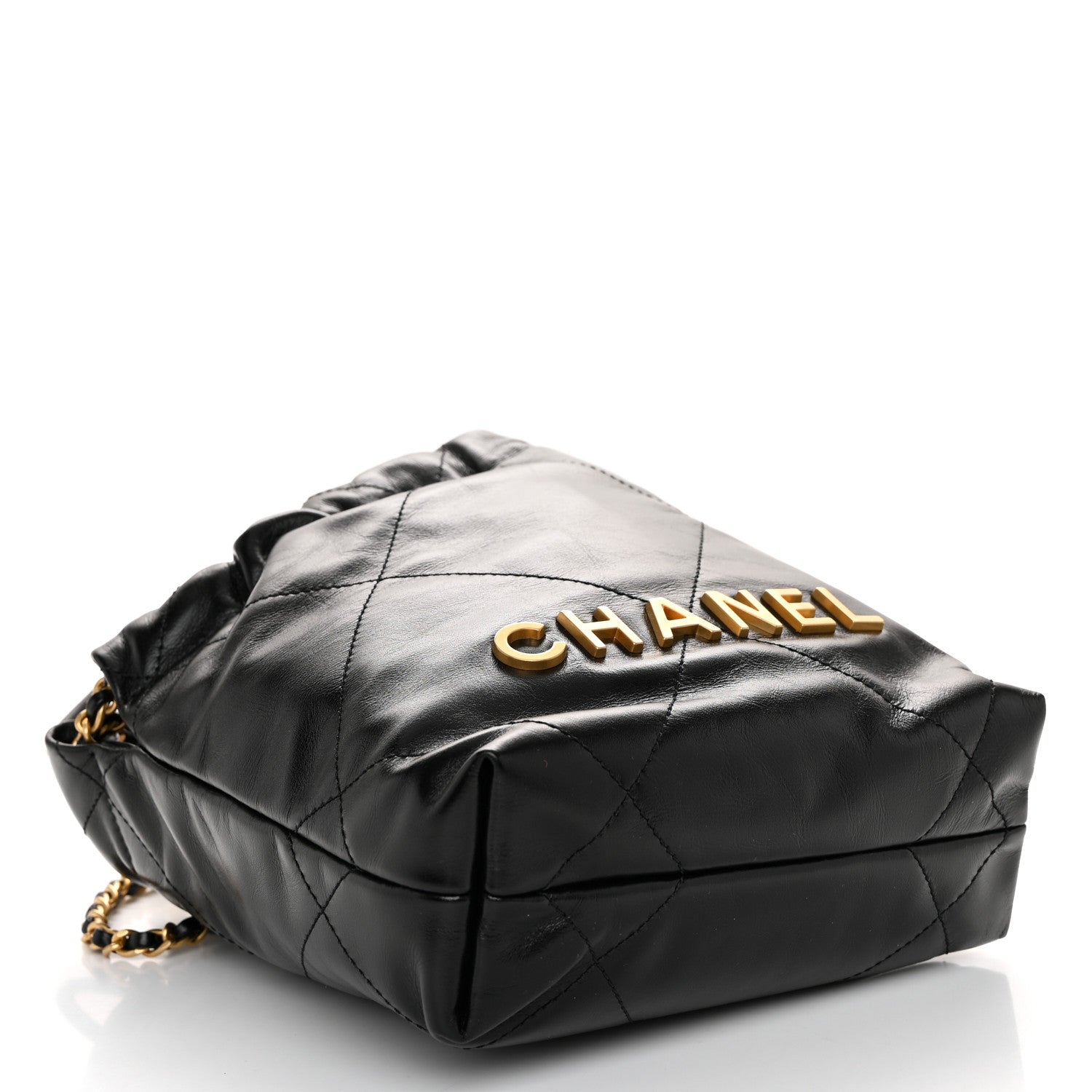 Chanel Shiny Calfskin Quilted Mini Chanel 22 Black 4 of 10
