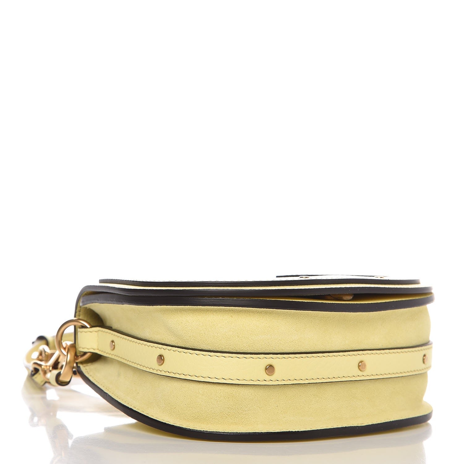 Chloe Calfskin Suede Small Nile Bracelet Bag Lemonade 4 of 7