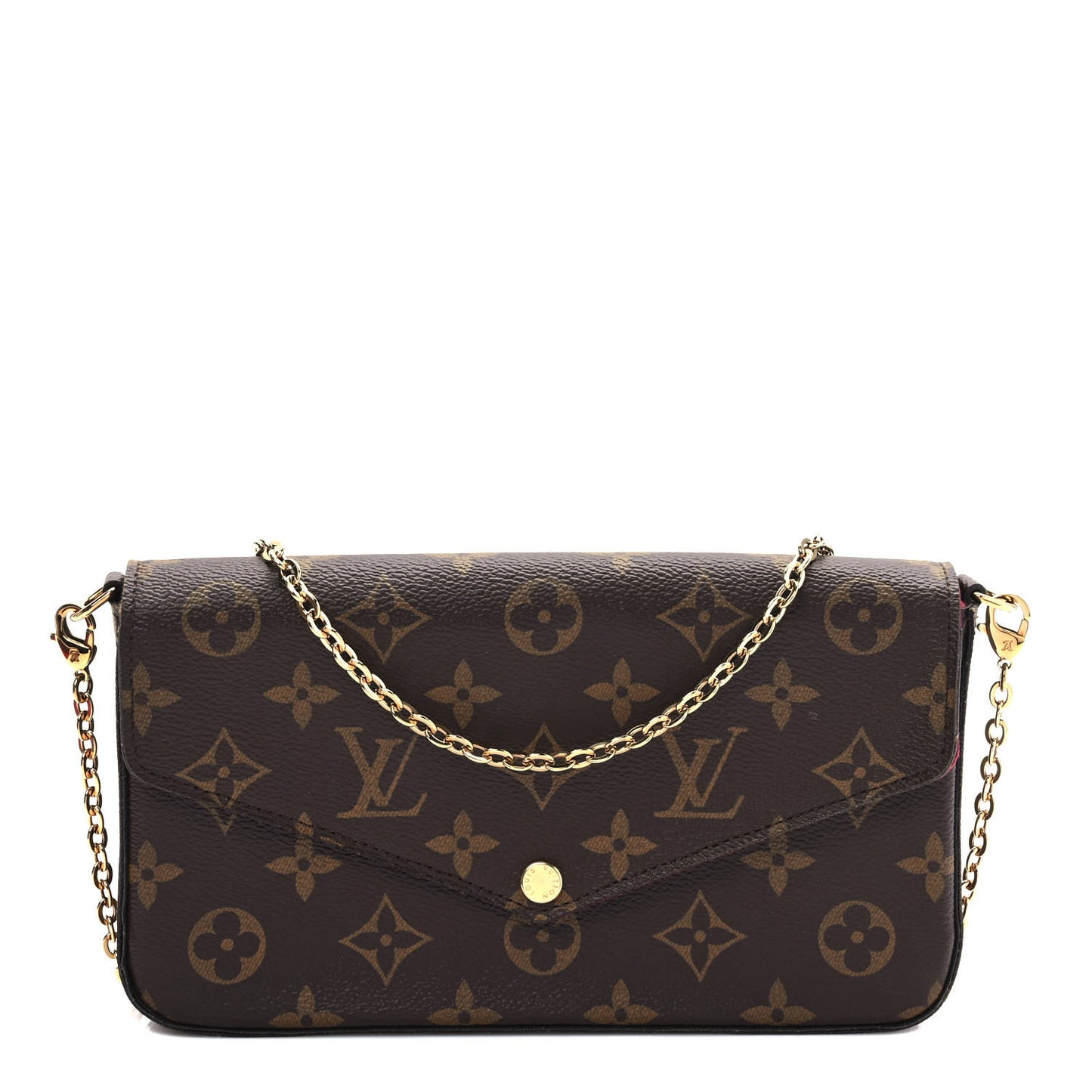 Monogram Pochette Felicie Chain Wallet Fuchsia