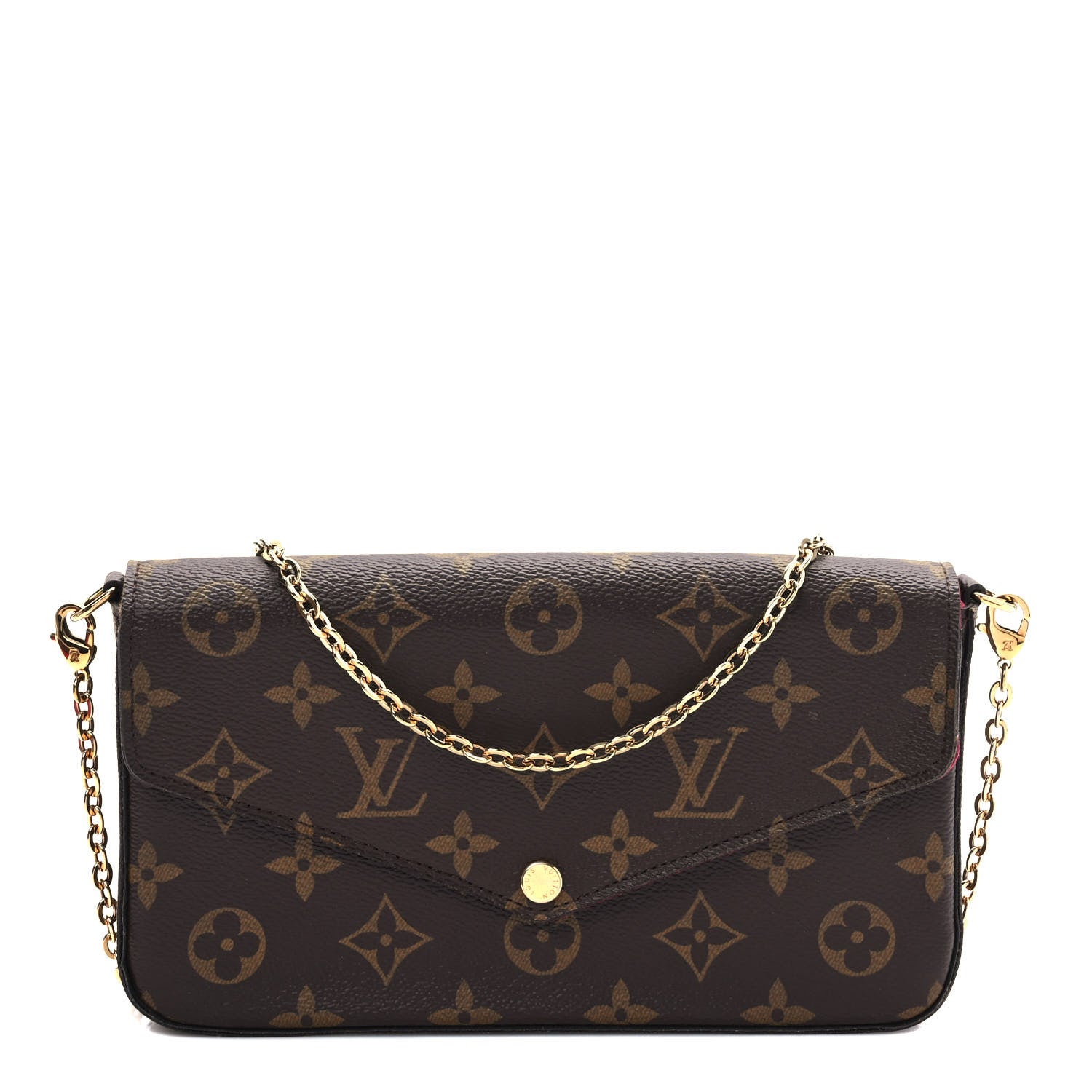 Louis Vuitton Monogram Pochette Felicie Chain Wallet Fuchsia 3 of 11