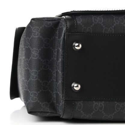 Gucci GG Supreme Monogram Web Messenger Diaper Bag Black Grey 10 of 11