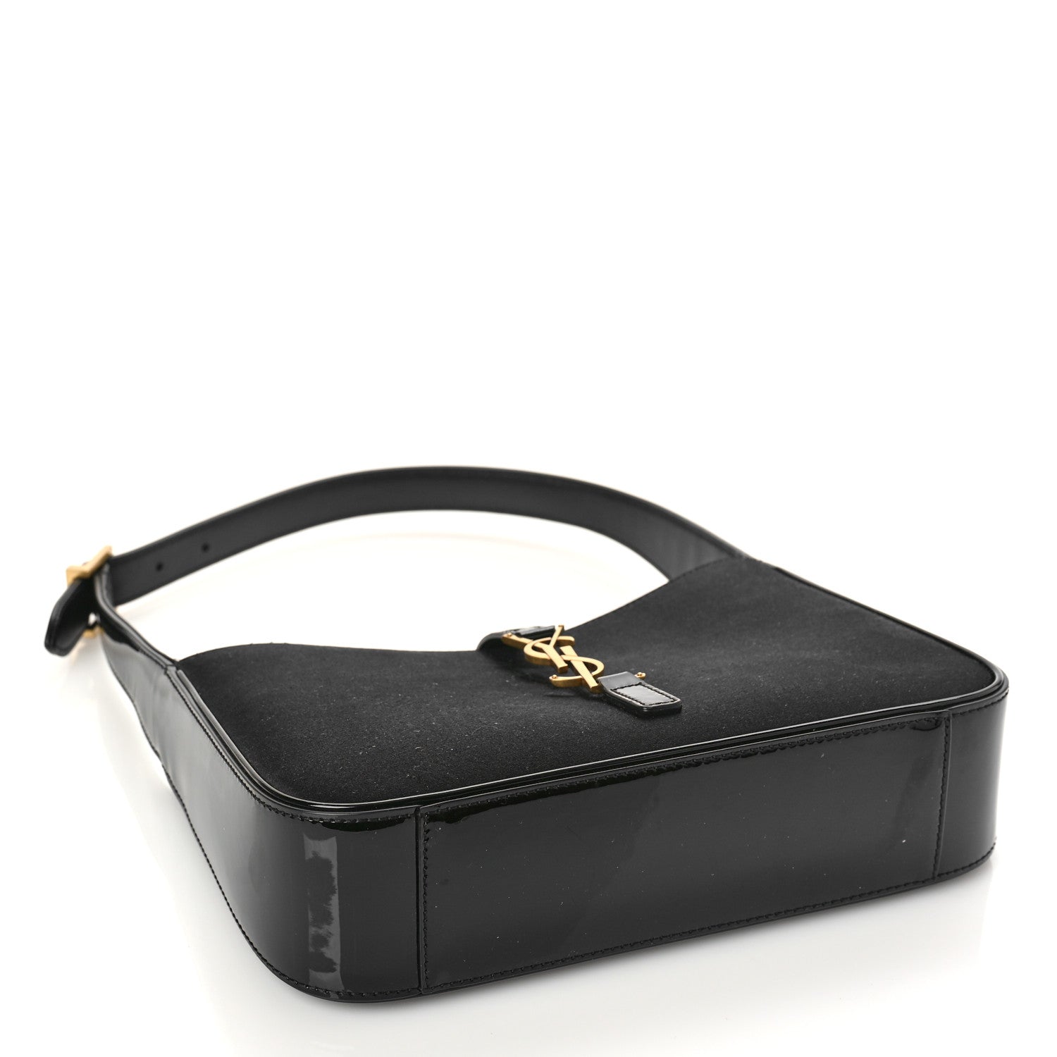 Saint Laurent Silk Satin Calfskin Le 5 A 7 Hobo Black 4 of 8
