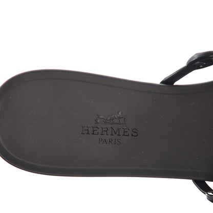 Hermes Rubber Chaine d'Ancre Rivage Sandals 37 Black 7 of 8