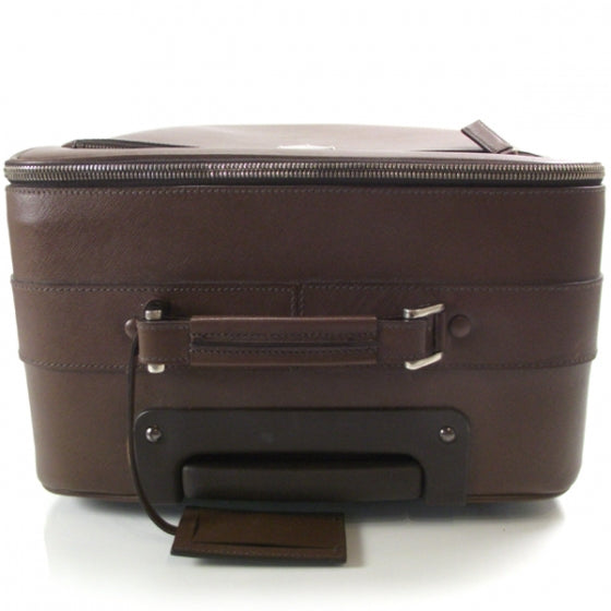 Prada Saffiano Rolling Suitcase Brown 5 of 11