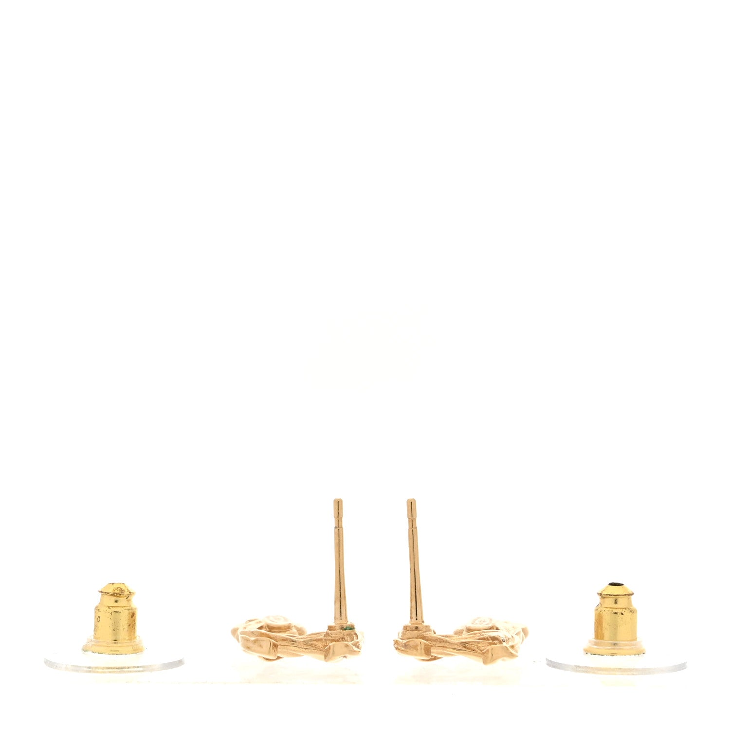 Chanel Metal Camellia CC Earrings Gold 3 of 5