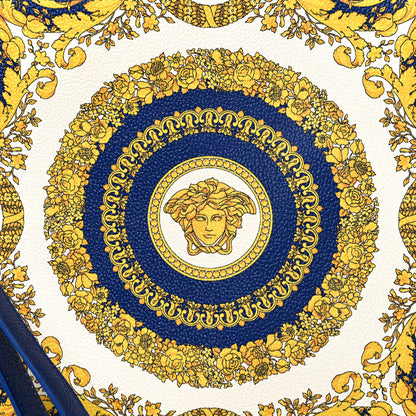 Versace Grained Calfskin Baroque Print Zip Pouch Blue 7 of 7