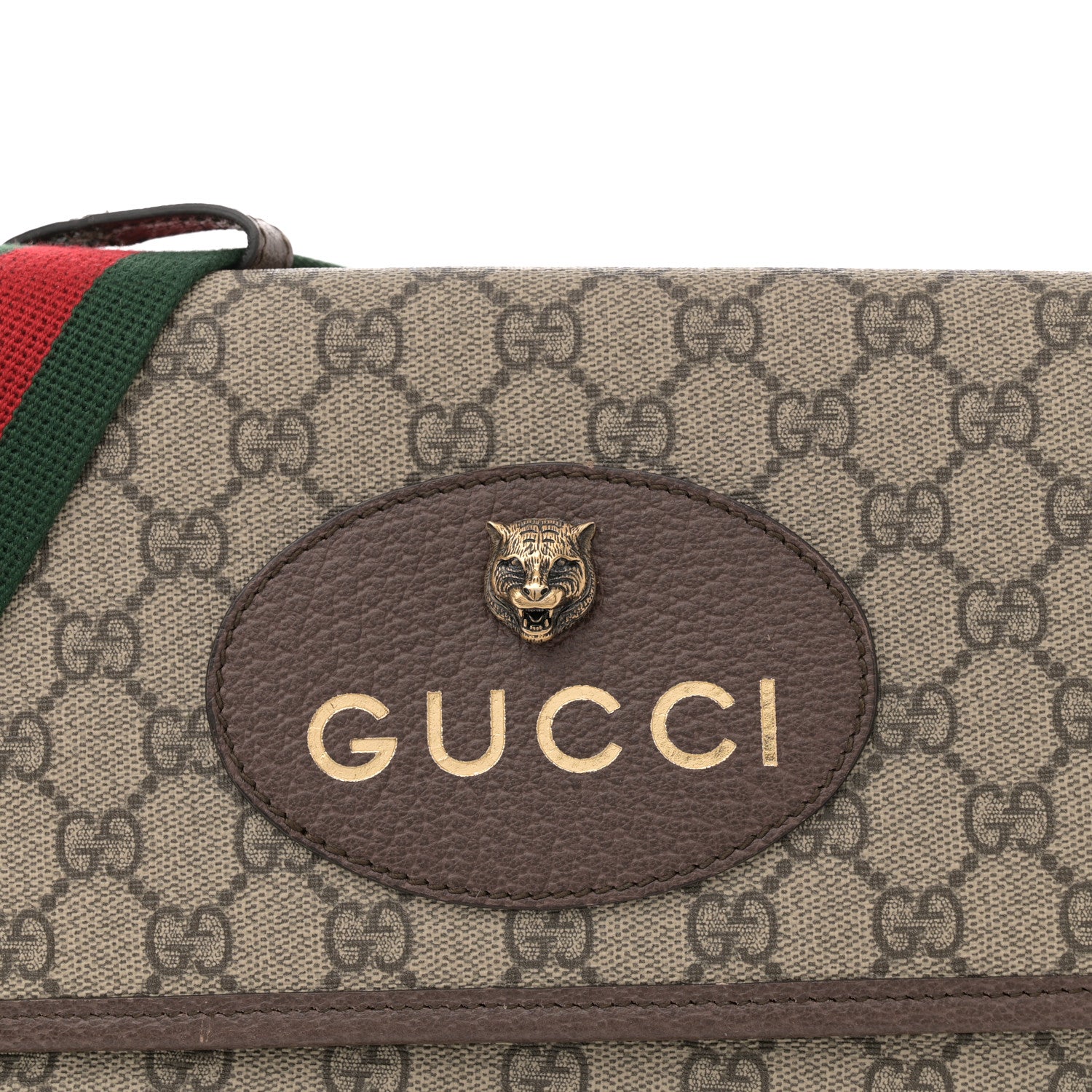 Gucci GG Supreme Monogram Web Neo Vintage Double Flap Messenger Bag Beige New Acero 8 of 11