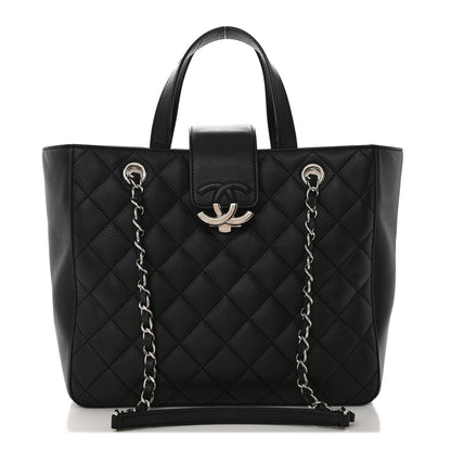 Chanel Caviar Quilted Small CC Box Shopping Tote Black 1 of 15