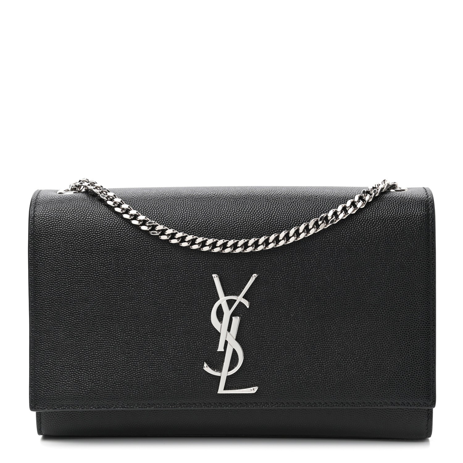 Saint Laurent Grain De Poudre Medium Classic Monogram Kate Satchel Black 1 of 9