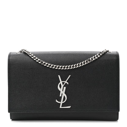 Saint Laurent Grain De Poudre Medium Classic Monogram Kate Satchel Black 1 of 9