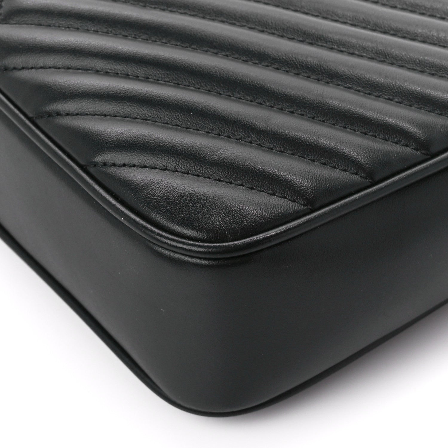 Saint Laurent Calfskin Matelasse Monogram Monochrome Lou Camera Bag Black 10 of 10