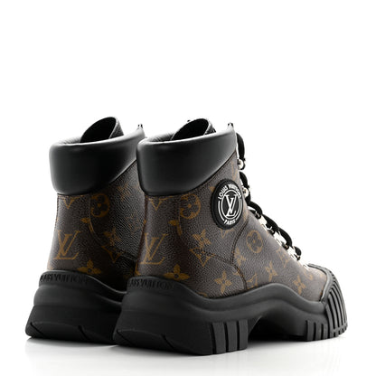 Louis Vuitton Calfskin Patent Monogram Ruby Flat Ranger Boots 37 Black 4 of 8
