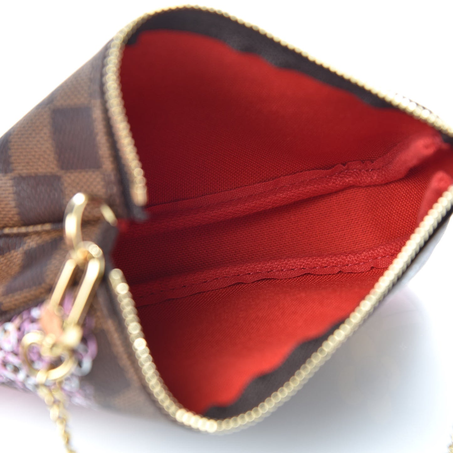 Damier Ebene 2019 Christmas Animation Mini Pochette Accessories Red