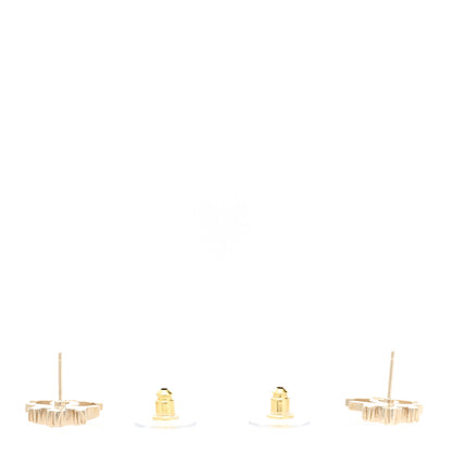 Chanel Crystal CC Crown Earrings Gold 3 of 5