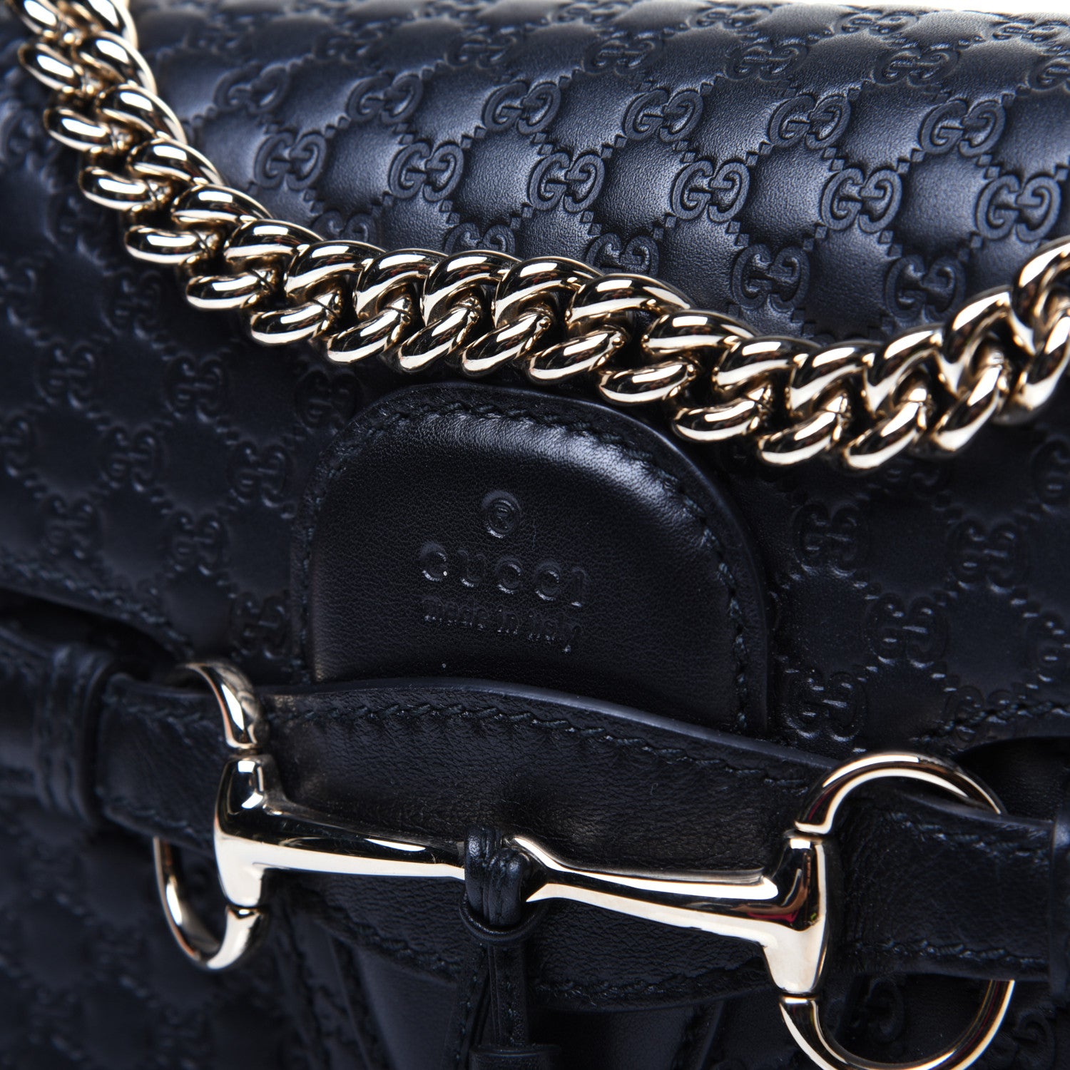 Gucci Microguccissima Medium Emily Chain Shoulder Bag Black 11 of 14